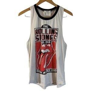 LNK Landscape Rolling Stones Tank Top Womens Graphic Band Racerback Knit Music